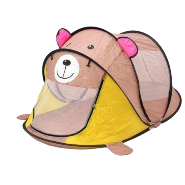 Палатка с мече за деца – лека, компактна и перфектна за дома, плаж и игри на открито