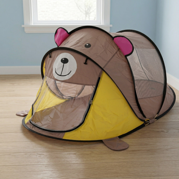 Палатка с мече за деца – лека, компактна и перфектна за дома, плаж и игри на открито 1