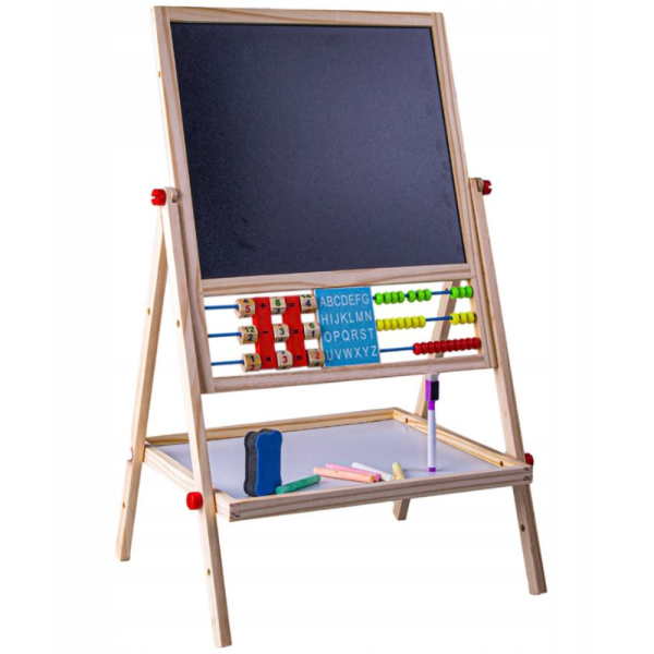 Мултифункционална образователна детска дъска с дървена рамка – за писане, рисуване и обучение