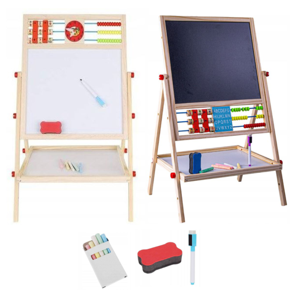 Мултифункционална образователна детска дъска с дървена рамка – за писане, рисуване и обучение 11