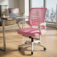 Ергономичен розов офис стол с дишаща мрежа и регулируема височина – комфорт през целия ден 7