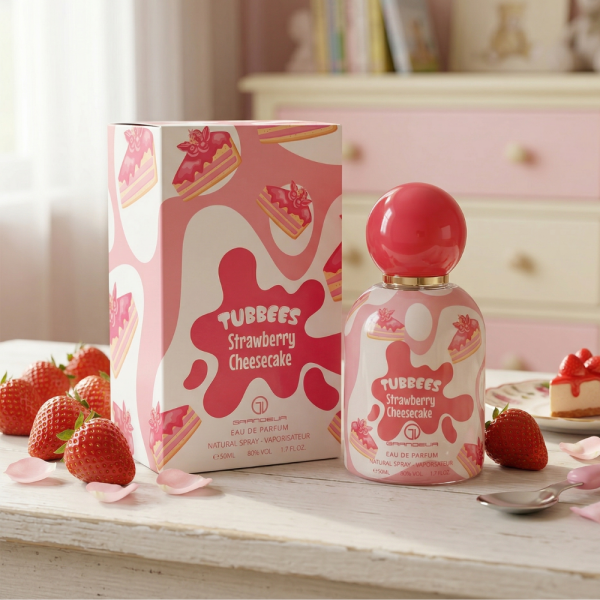 Детски парфюм Tubbees Strawberry Cheesecake 50 мл – сладък гурме аромат с ягода и ванилия