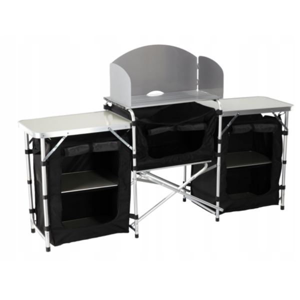 Сгъваема къмпинг кухня с 3 плота – мобилна кухня за къмпинг, пикник и каравана 10