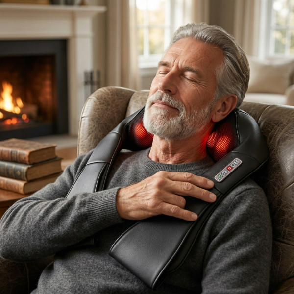 Безжичен 4D шиацу масажор с инфрачервено затопляне