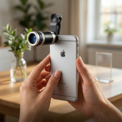 Универсален телескоп обектив за телефон 8x оптично увеличение + щипка