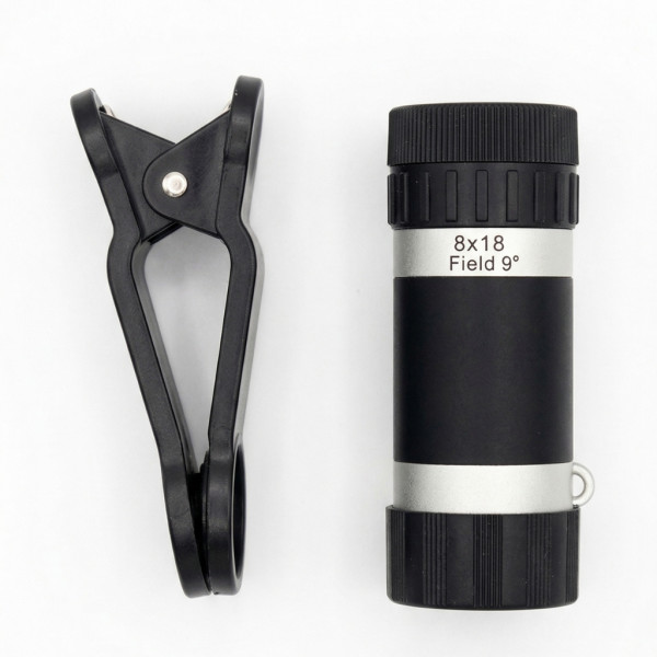 Универсален телескоп обектив за телефон 8x оптично увеличение + щипка 2