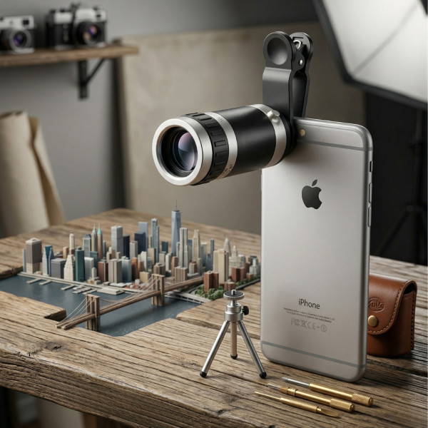 Универсален телескоп обектив за телефон 8x оптично увеличение + щипка 3