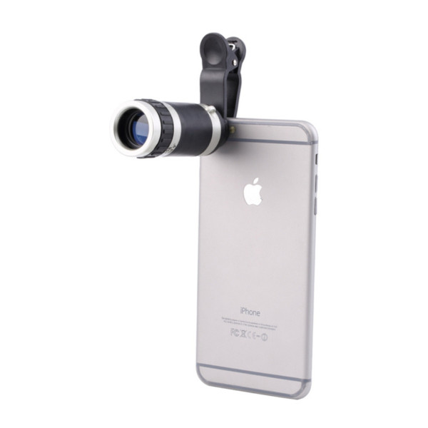 Универсален телескоп обектив за телефон 8x оптично увеличение + щипка 5