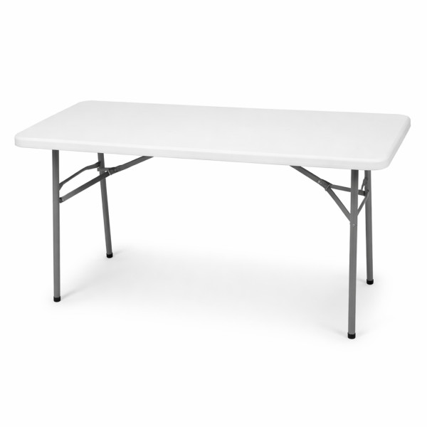 Сгъваема правоъгълна градинска маса, бяла - 181.5 × 74 × 74 см 4