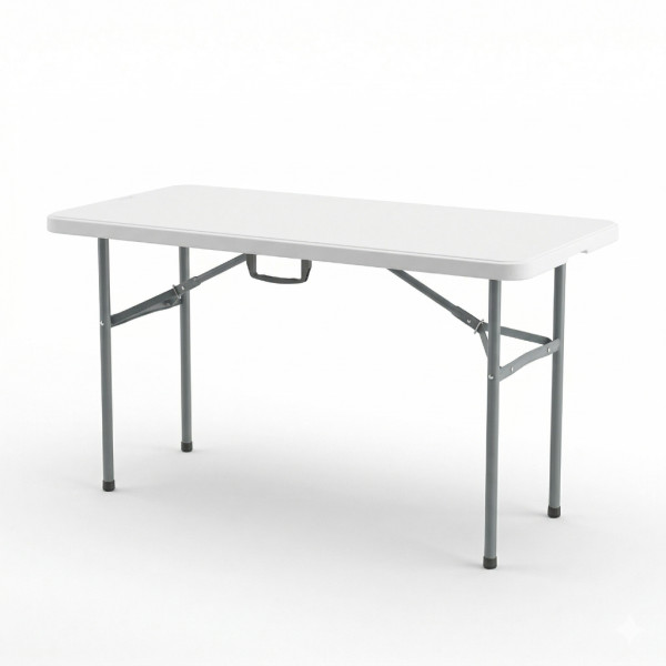 Сгъваема правоъгълна градинска маса, бяла - 181.5 × 74 × 74 см 5