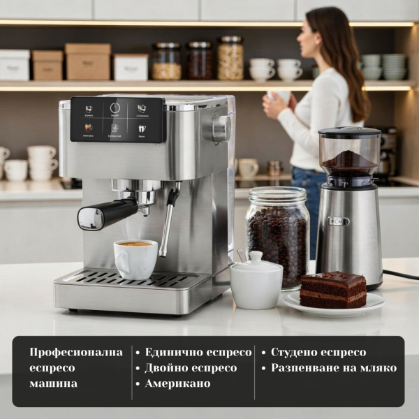Професионална еспресо машина 20 бара с PID и Thermoblock – 5 в 1 - Кремообразно кафе като от бариста у дома 7