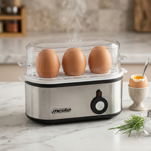 Електрически уред за варене на яйца MESKO MS 4485 – до 3 яйца - Перфектни рохки, средни или твърди яйца за минути 1