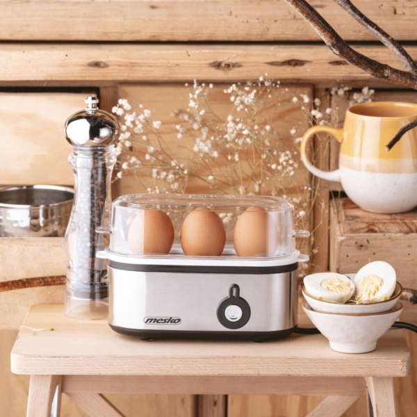 Електрически уред за варене на яйца MESKO MS 4485 – до 3 яйца - Перфектни рохки, средни или твърди яйца за минути 3