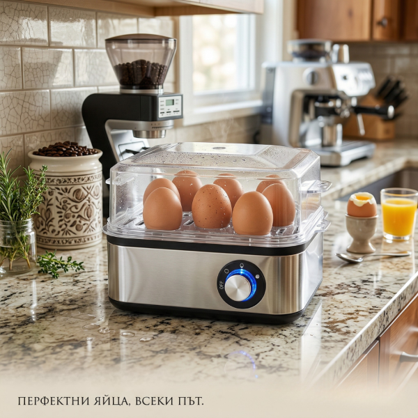 Електрически уред за варене на яйца - до 8 яйца – автоматично изключване и звуков сигнал - Перфектни яйца за минути