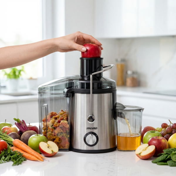 Компактна сокоизстисквачка Mesko MS 4126 в черен цвят - Здравословен сок за секунди – 600W мощност и миене в съдомиялна 5
