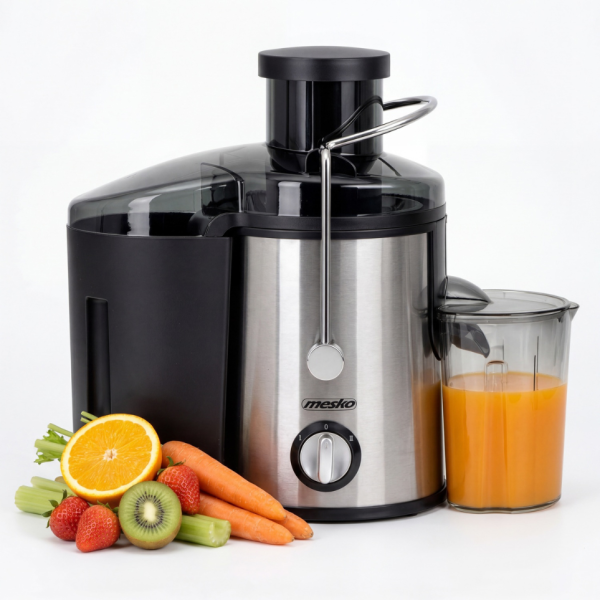 Компактна сокоизстисквачка Mesko MS 4126 в черен цвят - Здравословен сок за секунди – 600W мощност и миене в съдомиялна 1