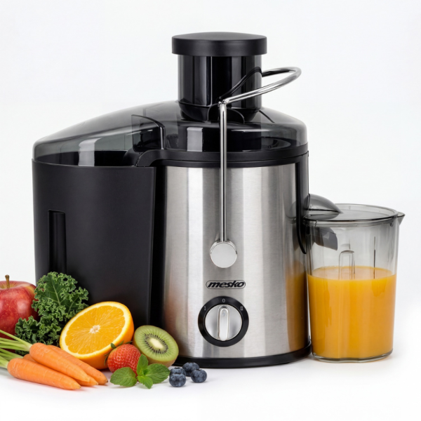 Компактна сокоизстисквачка Mesko MS 4126 в черен цвят - Здравословен сок за секунди – 600W мощност и миене в съдомиялна