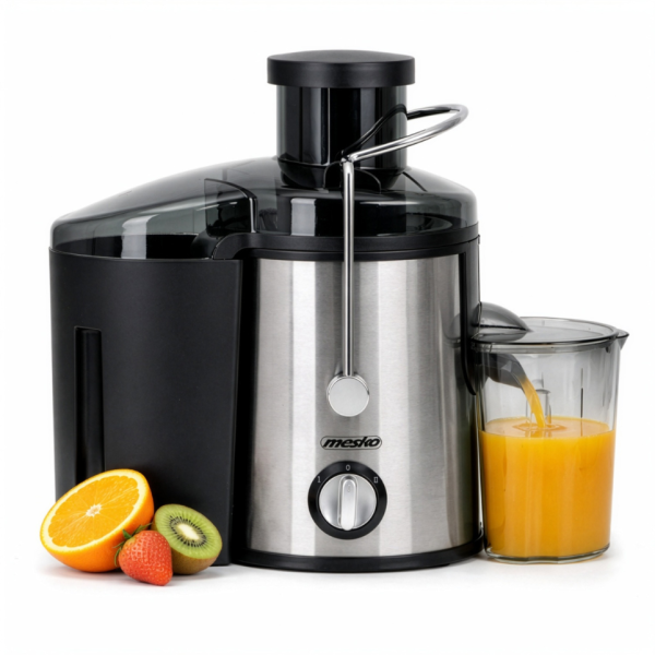 Компактна сокоизстисквачка Mesko MS 4126 в черен цвят - Здравословен сок за секунди – 600W мощност и миене в съдомиялна