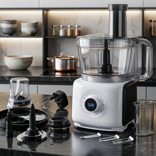 Кухненски робот 12 в 1 с LCD дисплей, 1000W – Смесва, реже, мели и прави смути за секунди