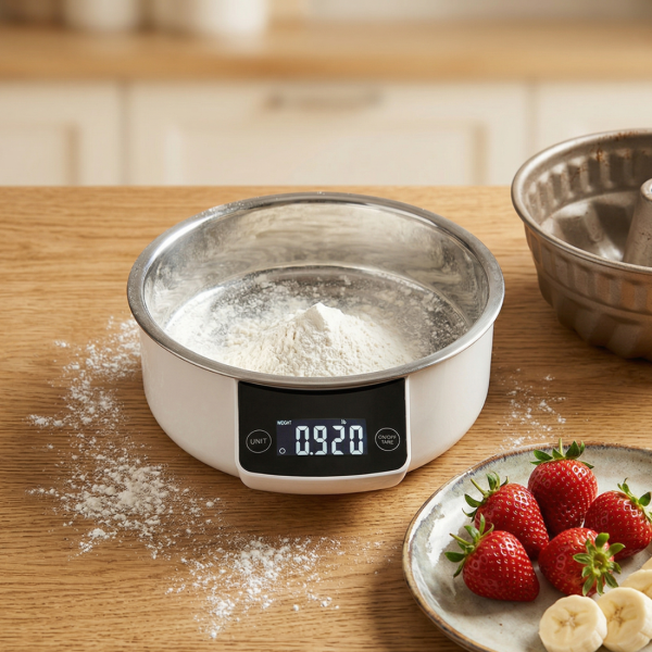 Дигитална кухненска везна до 5 кг – LCD дисплей, купа от неръждаема стомана и ТАРА функция