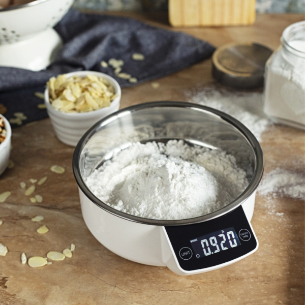 Дигитална кухненска везна до 5 кг – LCD дисплей, купа от неръждаема стомана и ТАРА функция
