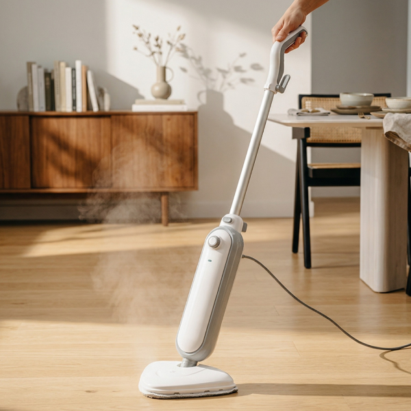 Мощен парен моп 1300W – дълбоко почистване, 25 г/мин пара и приставка за килими, почистване без химикали