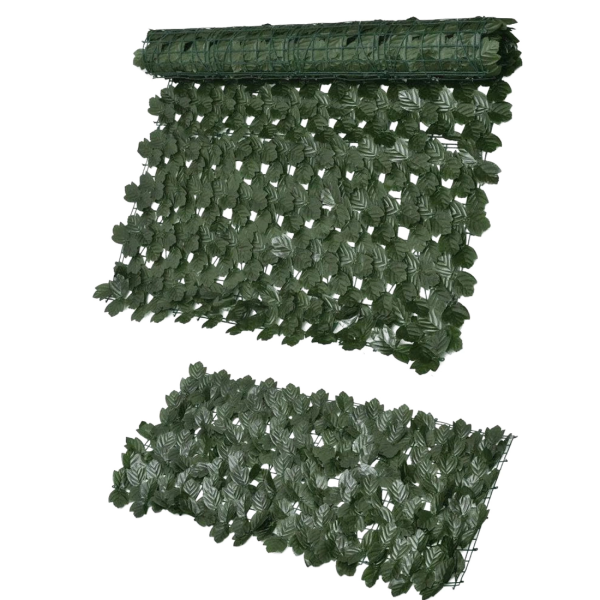 Изкуствен жив плет от бръшлян 1.5 x 3 м – UV устойчив, плътна зелена стена за балкон и ограда