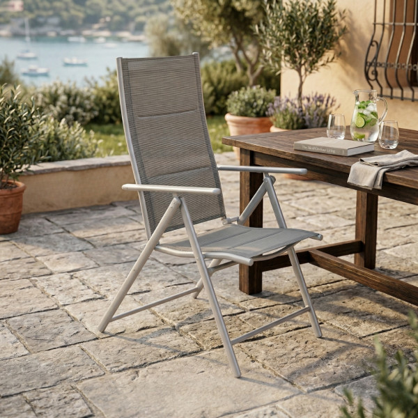 Луксозен регулируем стол за тераса и градина – Устойчив на атмосферни условия 1