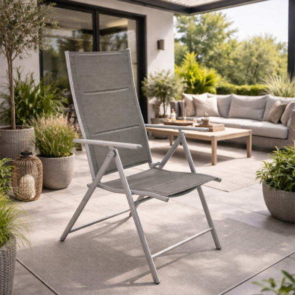 Луксозен регулируем стол за тераса и градина – Устойчив на атмосферни условия