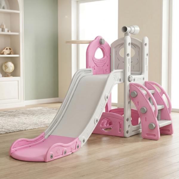 Самостоятелна детска пързалка със стълба 3 в 1 – за вътрешна и външна употреба, безопасна и стабилна