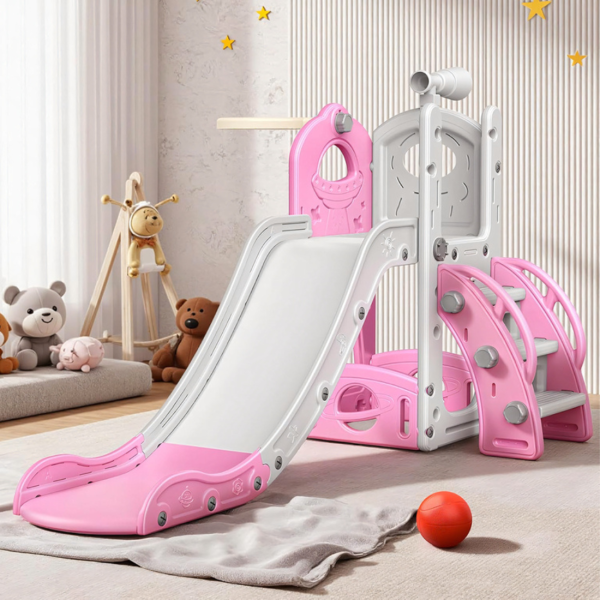 Самостоятелна детска пързалка със стълба 3 в 1 – за вътрешна и външна употреба, безопасна и стабилна
