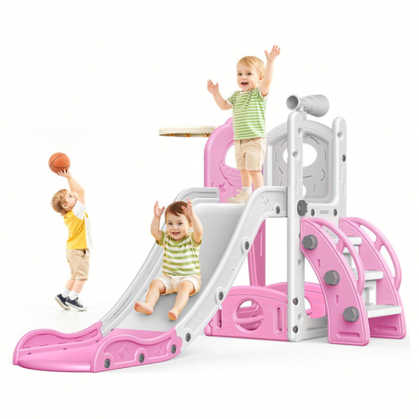 Самостоятелна детска пързалка със стълба 3 в 1 – за вътрешна и външна употреба, безопасна и стабилна