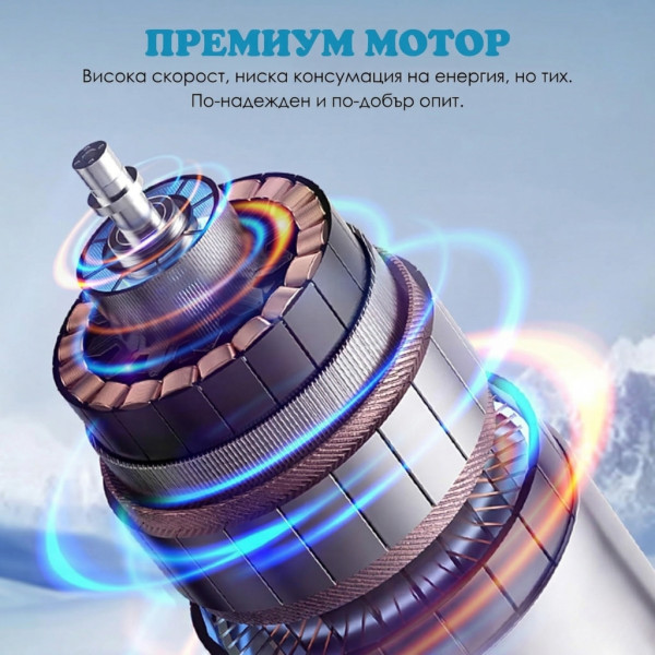 Преносим мини вентилатор 3в1 с полупроводниково охлаждане и леден компрес, 3 скорости, акумулаторна батерия 1800mAh, тих мотор