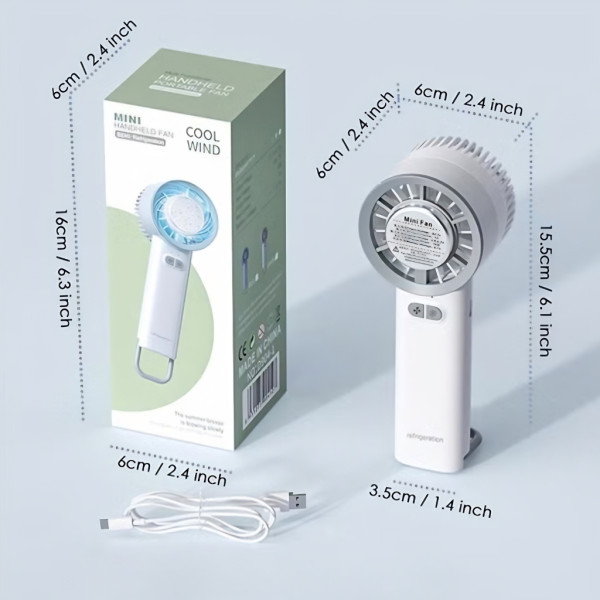 Преносим мини вентилатор 3в1 с полупроводниково охлаждане и леден компрес, 3 скорости, акумулаторна батерия 1800mAh, тих мотор 10