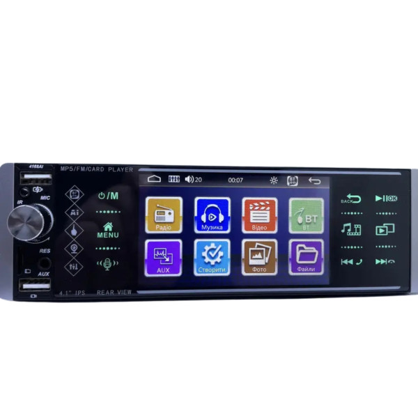 Авторадио Pioneer 4168T 1DIN с 4.1" Сензорен екран, Bluetooth, 3x USB, Mirror Link, Камера за задно виждане, MP5 плеър, FM Радио