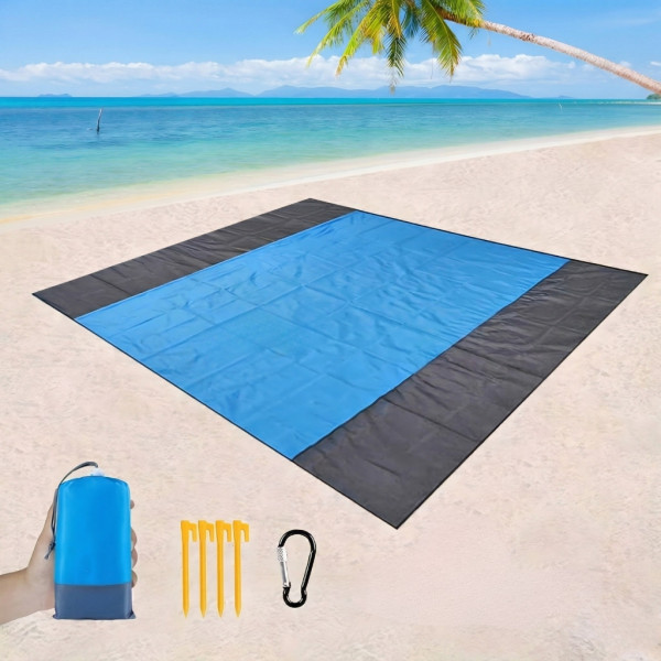 Голямо водоустойчиво плажно одеяло - Постелка за пикник подходяща за цялото семейство, 210 x 200 см