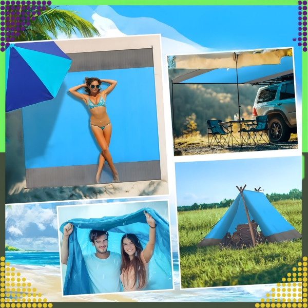 Голямо водоустойчиво плажно одеяло - Постелка за пикник подходяща за цялото семейство, 210 x 200 см