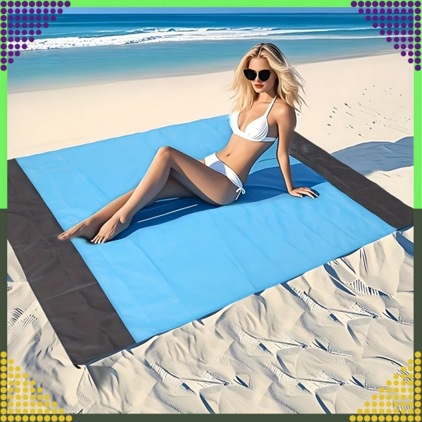 Голямо водоустойчиво плажно одеяло - Постелка за пикник подходяща за цялото семейство, 210 x 200 см 6