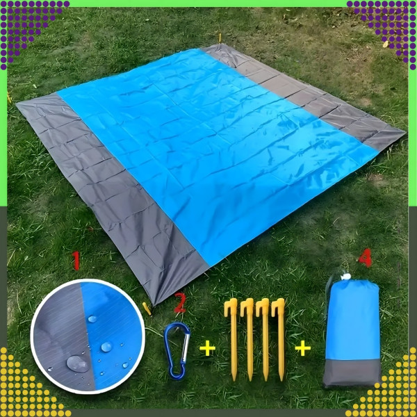 Голямо водоустойчиво плажно одеяло - Постелка за пикник подходяща за цялото семейство, 210 x 200 см