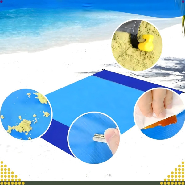 Голямо водоустойчиво плажно одеяло - Постелка за пикник подходяща за цялото семейство, 210 x 200 см