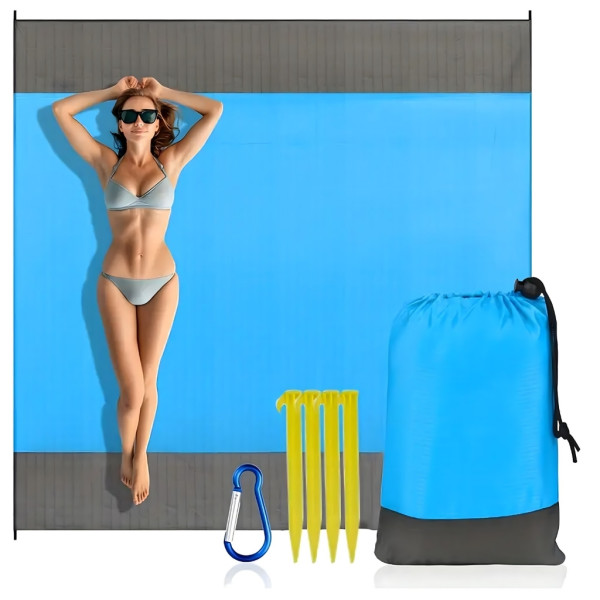 Голямо водоустойчиво плажно одеяло - Постелка за пикник подходяща за цялото семейство, 210 x 200 см 14