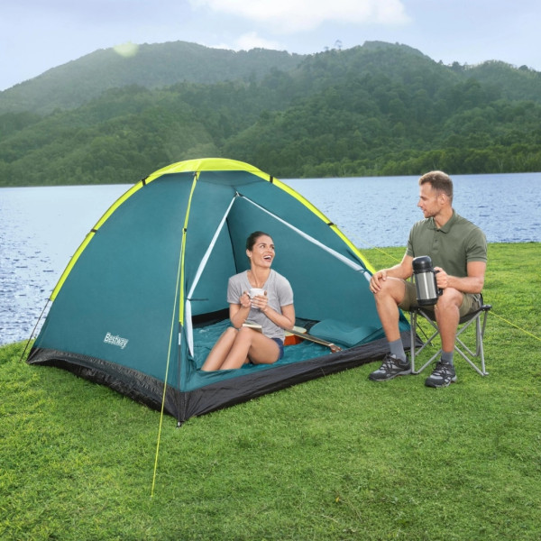 Двуместна лека къмпинг палатка с комарник и чанта за пренасяне, 205x145x100см