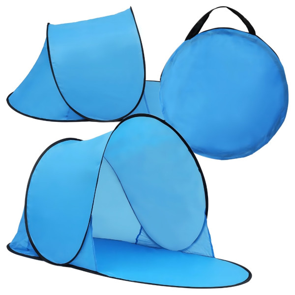 Автоматична плажна палатка с параван, UV защита 30+, 150x150x90 см