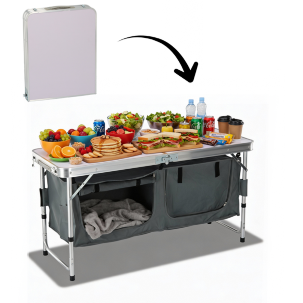 Сгъваем къмпинг шкаф – компактен, здрав и идеален за перфектен ред на открито