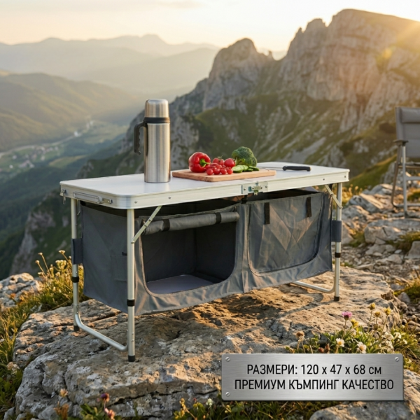 Сгъваем къмпинг шкаф – компактен, здрав и идеален за перфектен ред на открито