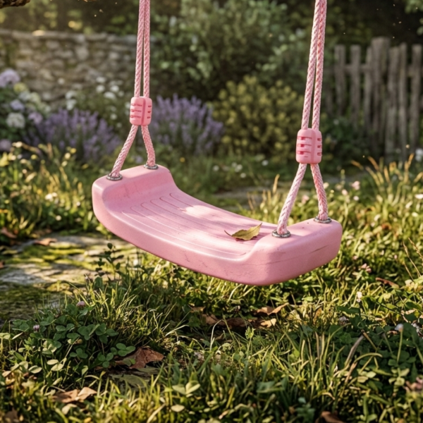 Детска градинска розова люлка – здрава, безопасна и регулируема до 75 кг