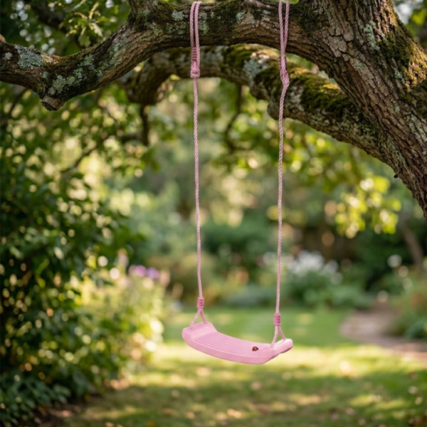 Детска градинска розова люлка – здрава, безопасна и регулируема до 75 кг