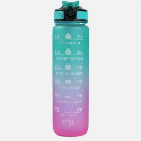 Мотивираща бутилка с мерителна скала 1L – контролирай дневния си прием на вода