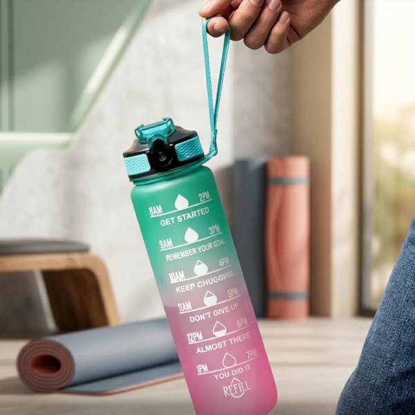 Мотивираща бутилка с мерителна скала 1L – контролирай дневния си прием на вода 4