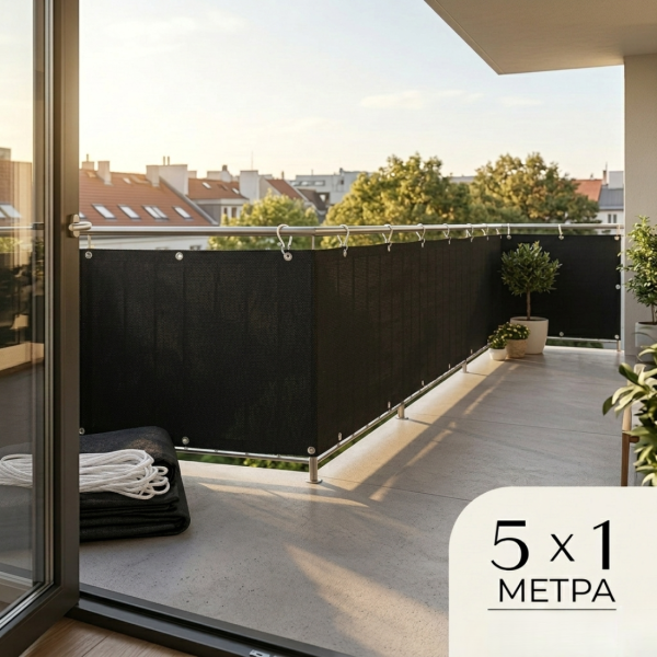 Защитно покритие за балкон и ограда 1 x 5 м – здраво, устойчиво и лесно за монтаж 1